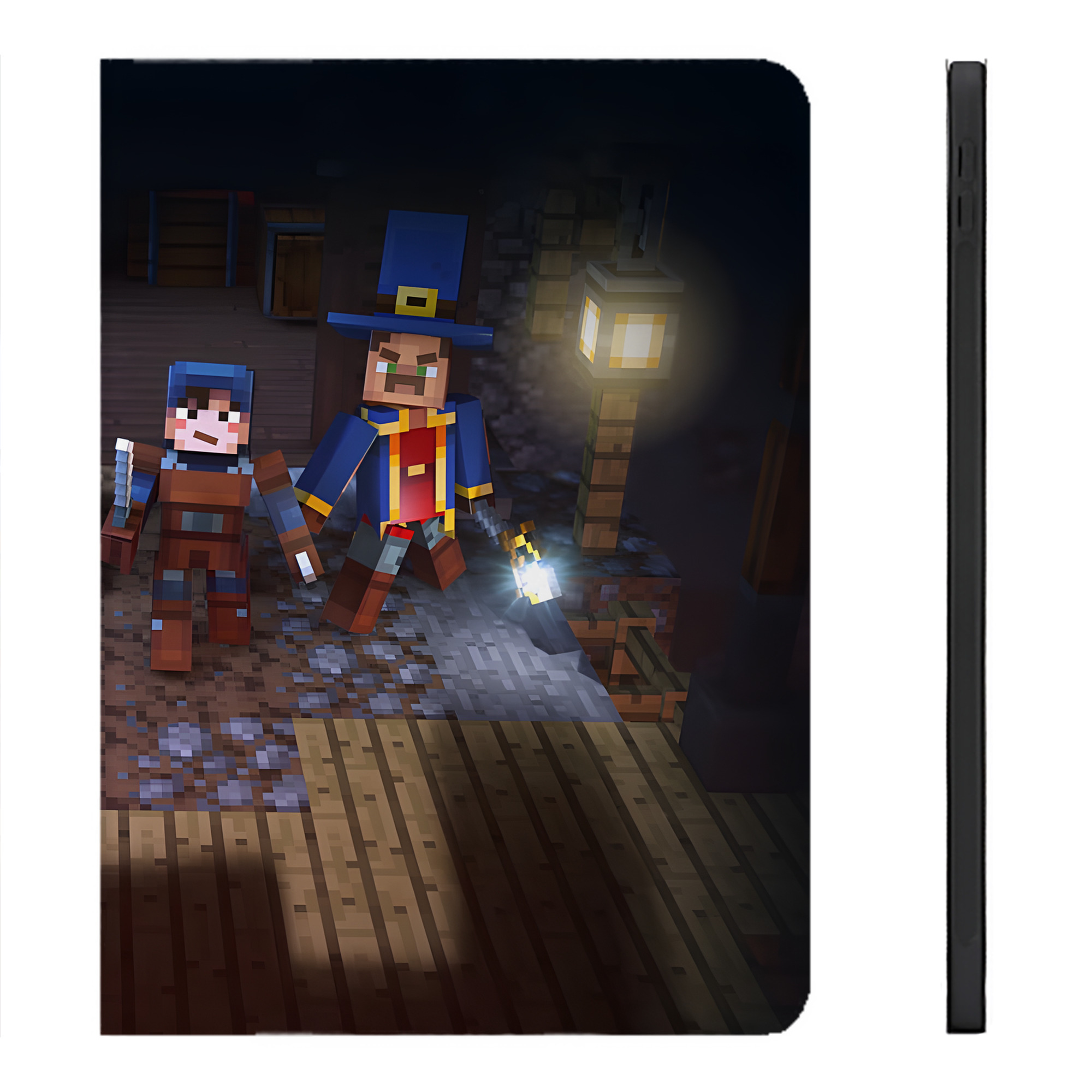 （画像用） マインクラフト ブロックの世界 Minecraft MC Block world IPadケース ペンホルダー付き ブックスタイルデザイン